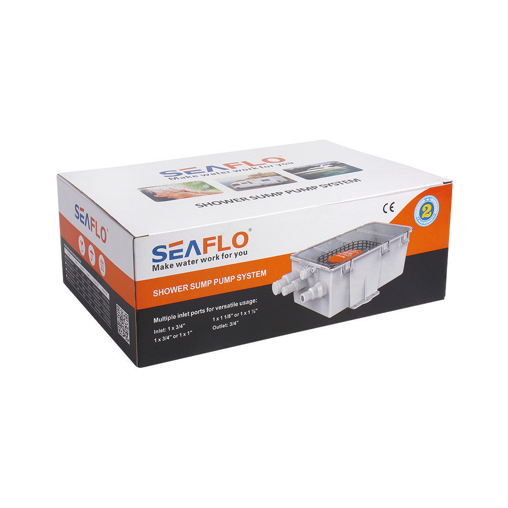 SEAFLO 07-Series Shower Sump Pump System Box Multi Inlet - 12V DC (600GPH/750GPH Options)
