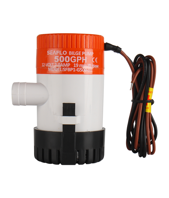 SEAFLO 01 Series 24V Bilge Pumps – 3/4" Outlet, Marine Submersible Pump with Anti-Airlock Protection (Choose 350/500/750 GPH)