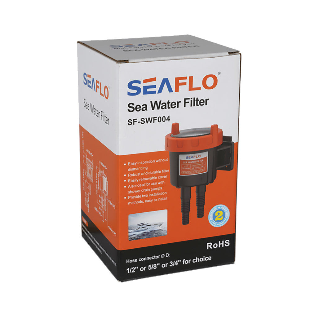 SEAFLO Raw Sea Water Filter/Intake Strainer for 1/2", 5/8", 3/4" Hose sizes