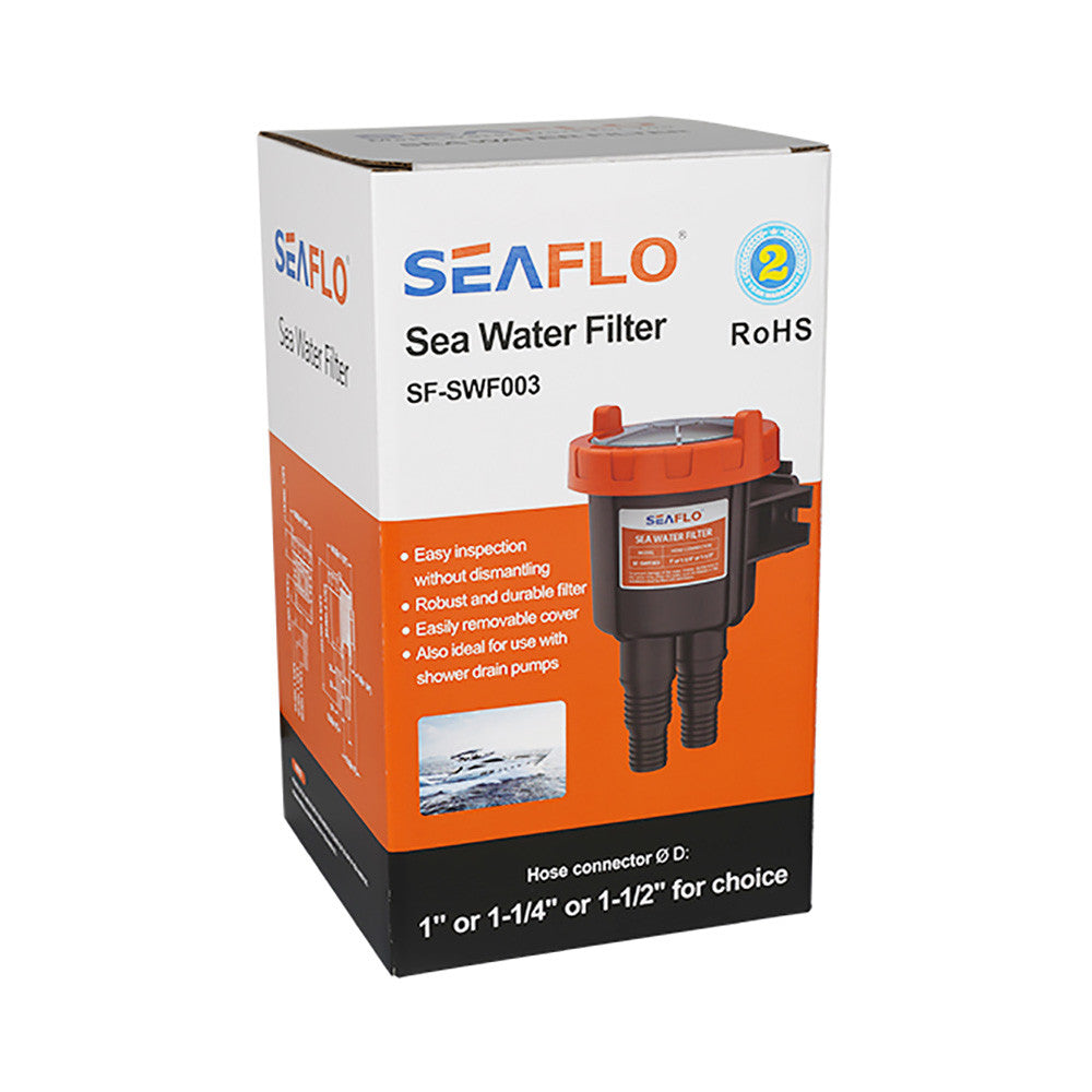 SEAFLO Raw Sea Water Filter/Intake Strainer for 1', 1-1/4",1-1/2" Hose Sizes