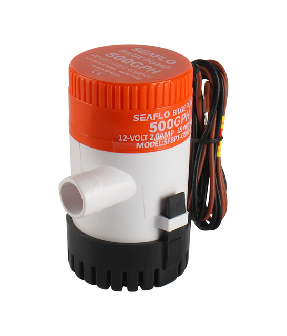 SEAFLO 01 Series 24V Bilge Pumps – 3/4" Outlet, Marine Submersible Pump with Anti-Airlock Protection (Choose 350/500/750 GPH)