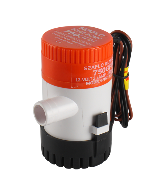 SEAFLO 01 Series 24V Bilge Pumps – 3/4" Outlet, Marine Submersible Pump with Anti-Airlock Protection (Choose 350/500/750 GPH)