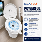 SEAFLO Residential-Height Gravity-Flush Soft-Close RV Toilet with Sprayer Attachment