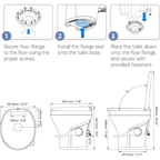 SEAFLO RV Toilet - Standard Height, Gravity Flush, Foot Pedal, Soft Close Lid (Bone Color)