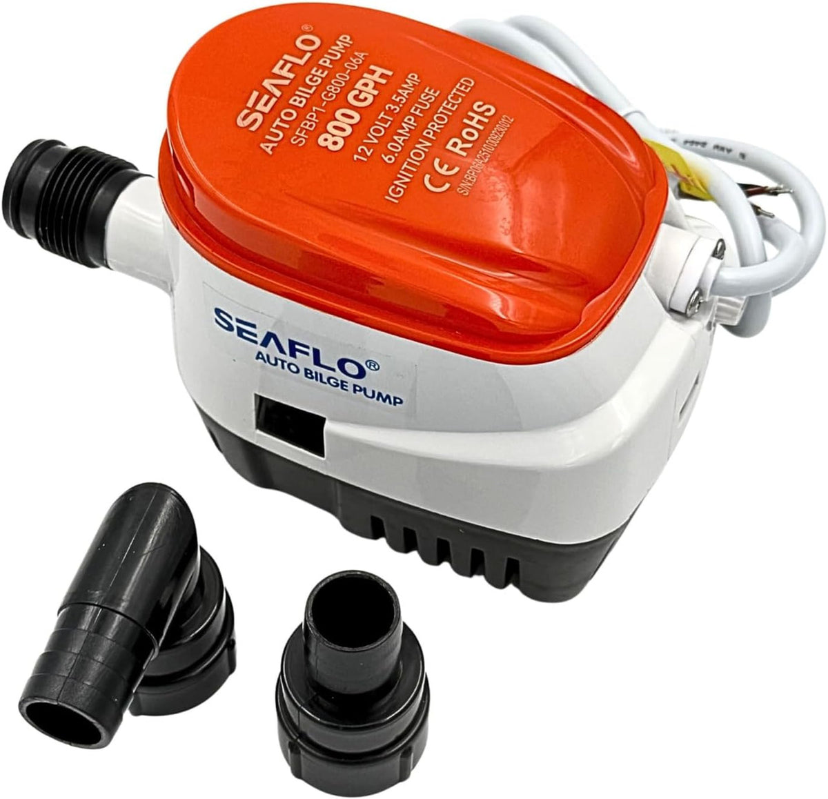 SEAFLO 06A Series 800 GPH Automatic Submersible Bilge Pump, 12V