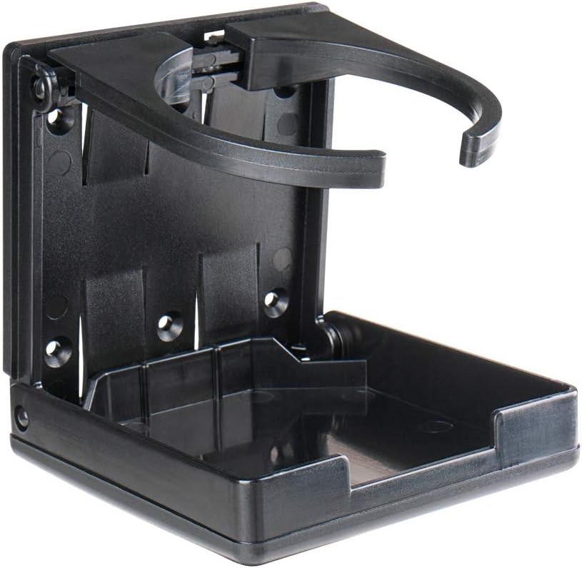 SEAFLO Fold-Up Adjustable Drink Holder for RV Marine Boat Caravan Car (White or Black)