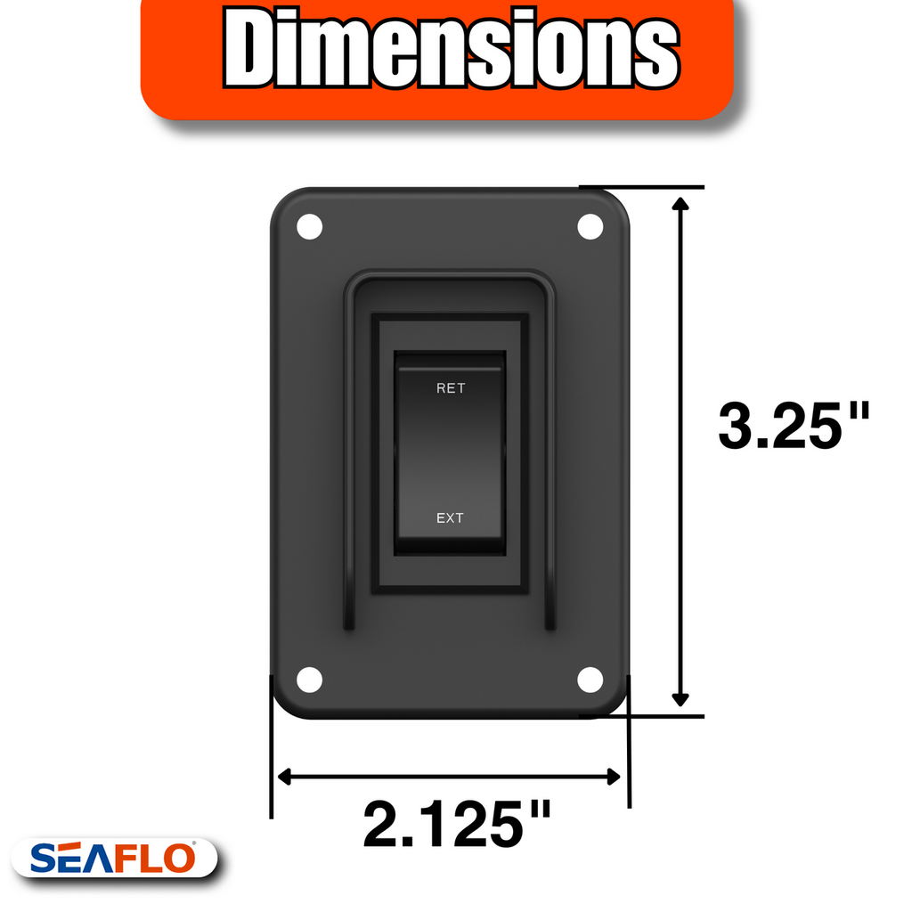 SEAFLO Stabilizer Jack Switch Power Rocker Switch, MAX 30 Amps, 12V/24V, Extend-Retract, 4 Pin Wire Harness, Momentary Reversing Polarity, IP68-Waterproof for RV Boat Truck, 4 Year Warranty