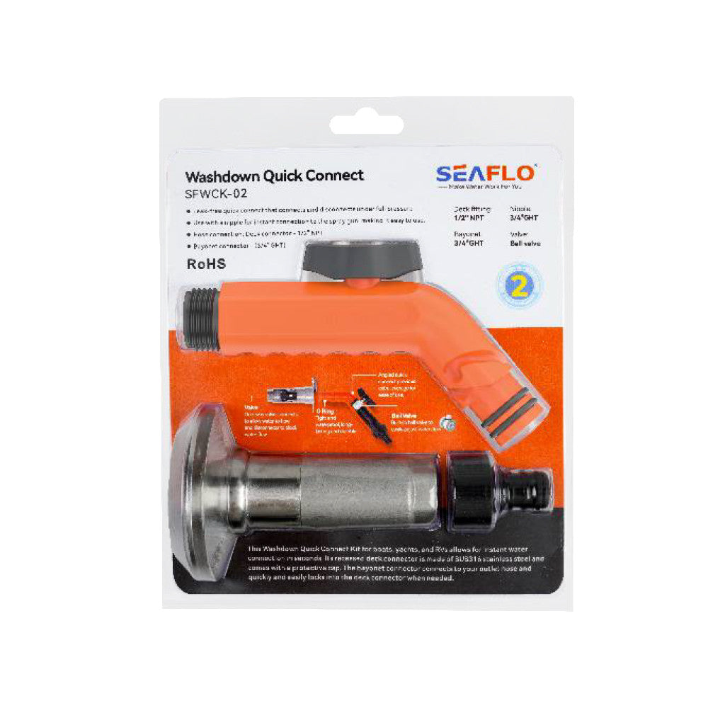 SEAFLO Angled Washdown Quick Connect Kit (02 Series)