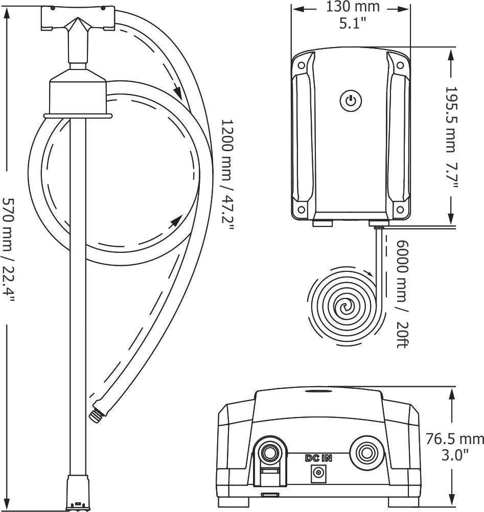 SEAFLO Bottled Water System - Convenient On/Off Switch, 20ft Discharge Tube, Wall Plug