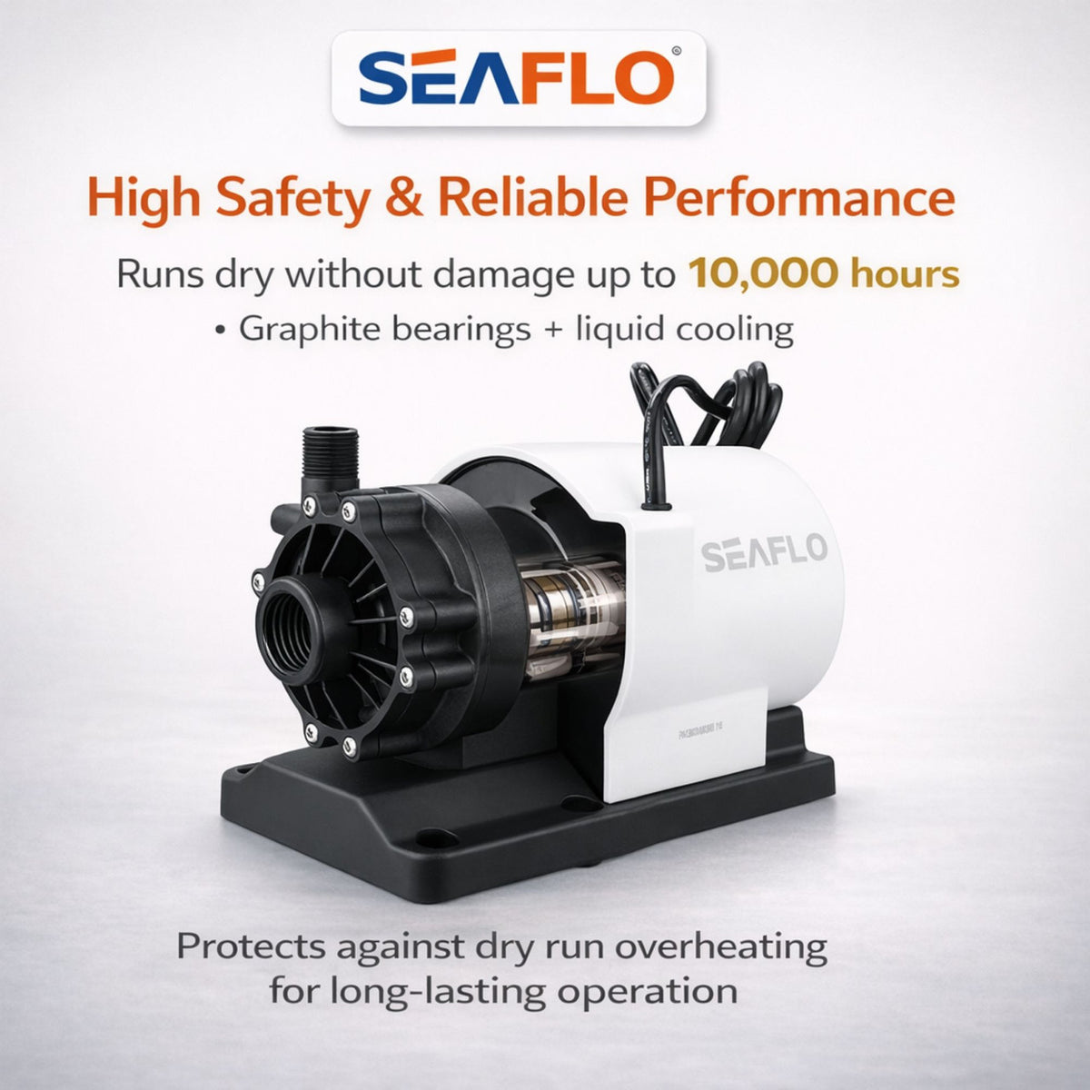 SEAFLO 1000 GPH Air Conditioning Pump 115V Marine AC 16.6 GPM Magnetic Drive Circulation for Systems up to 45000 BTU 26.9 ft Head Continuous Duty HVAC Pump