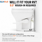 SEAFLO Residential-Height Gravity-Flush Soft-Close RV Toilet with Sprayer Attachment
