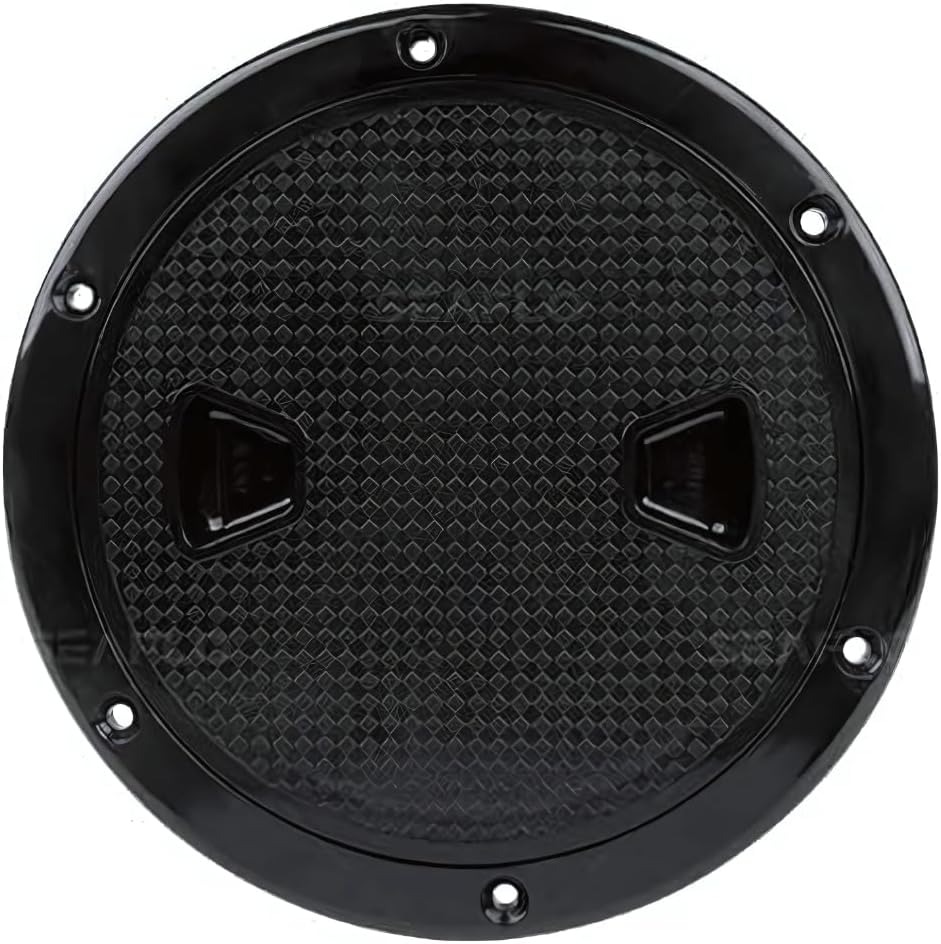 SEAFLO 4" - 8" Black Circular Non Slip Inspection Hatch w/Detachable Cover