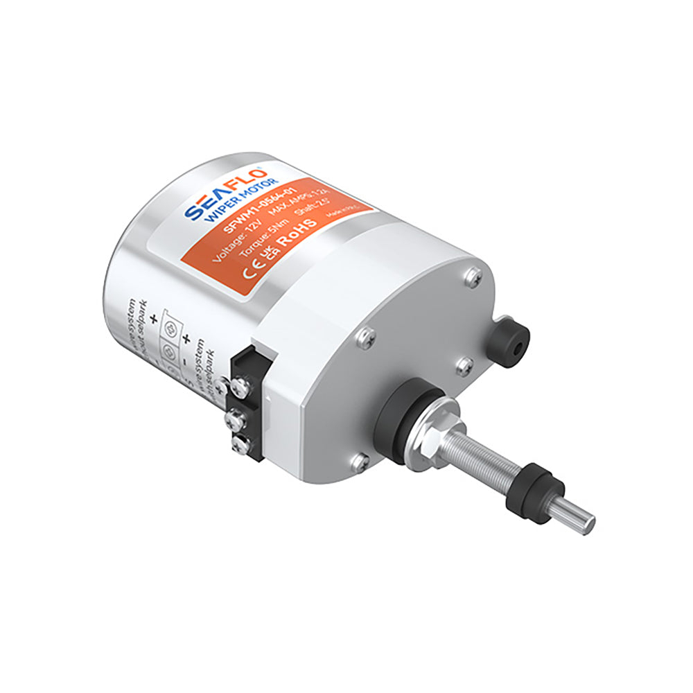 SEAFLO 12V/24V  5 Nm Wiper Motor 64mm / 2.5″Shaft length self-parking