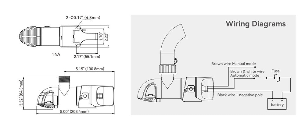 SEAFLO 14A Series 1100 GPH Automatic Low Profile Water Sensing Bilge Pump (Choose 12V or 24V)
