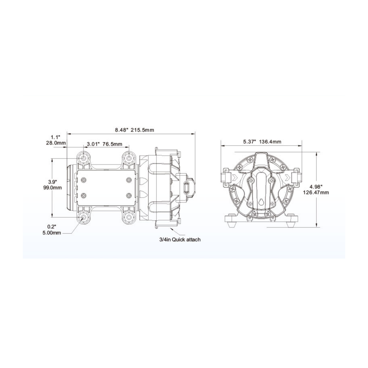 SEAFLO 56A-Series Variable Speed Smart On-Demand Marine/RV 5-Chamber Diaphragm Water Pressure Pump (5.0 GPM | 70 PSI) (Choose 12V or 24V)