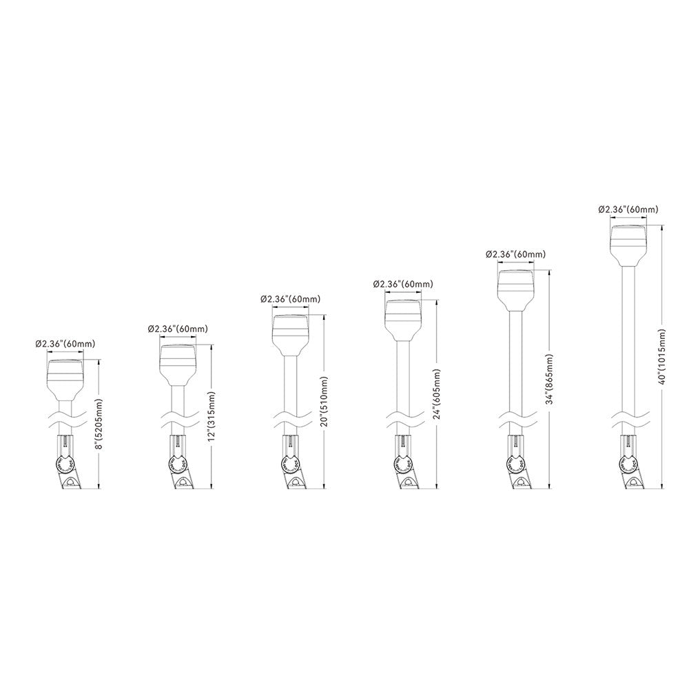 SEAFLO LED All-Round Pole Lights-05 Series (Adjustable mount)