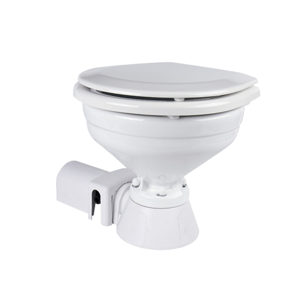SEAFLO Electric Marine Toilets - Self Priming, Macerator, Switch Panel Control, Ceramic Bowl, Boat Yacht Toilet (Choose Compact/Regular Sizes and 12V/24V Options)