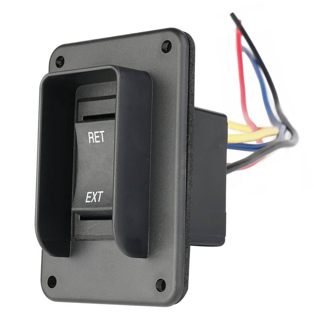 SEAFLO Stabilizer Jack Switch Power Rocker Switch, MAX 30 Amps, 12V/24V, Extend-Retract, 4 Pin Wire Harness, Momentary Reversing Polarity, IP68-Waterproof for RV Boat Truck, 4 Year Warranty