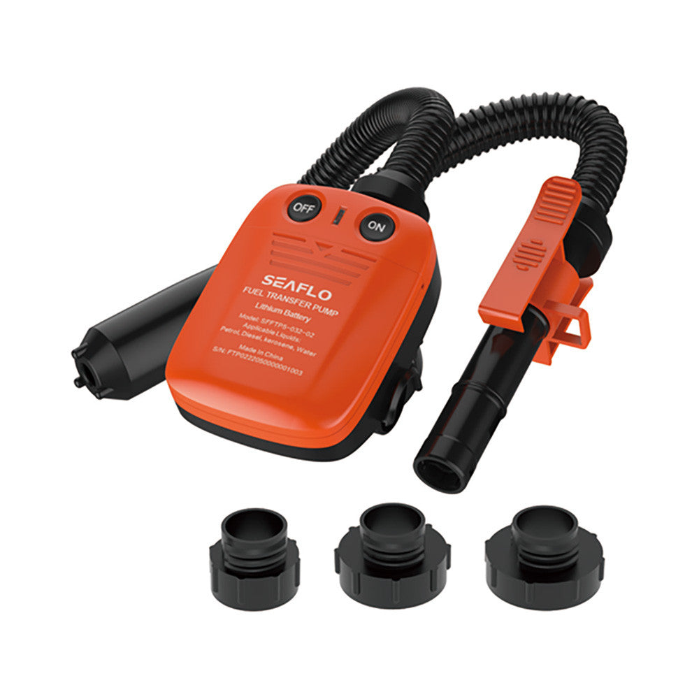 SEAFLO Rechargeable Automatic Electric Fuel Pump Transfer Pump (Flow Rate 2.3 GPM - 3.1 GPM) with Lithium Battery