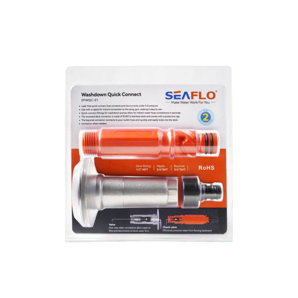 SEAFLO Straight Washdown Quick Connect Kit (01 Series)