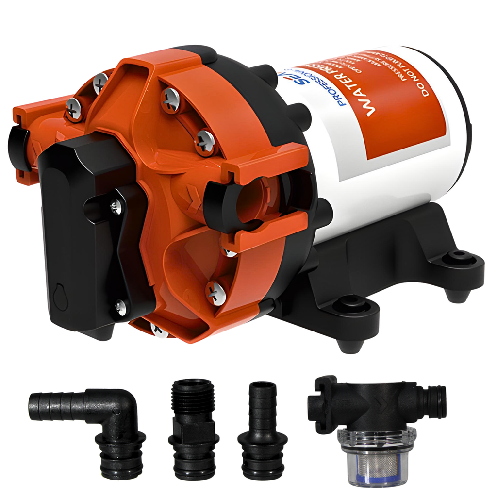 SEAFLO 56A-Series Variable Speed Smart On-Demand Marine/RV 5-Chamber Diaphragm Water Pressure Pump (5.0 GPM | 70 PSI) (Choose 12V or 24V)