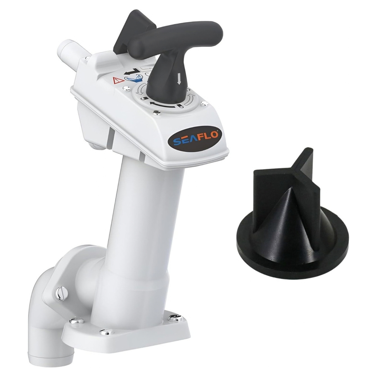 SEAFLO Manual Toilet Pump Flush Handle Kit - Compatible with SEAFLO and JABSCO Marine Toilets - Twist 'n' Lock Safety Pump Assembly for Marine Toilets