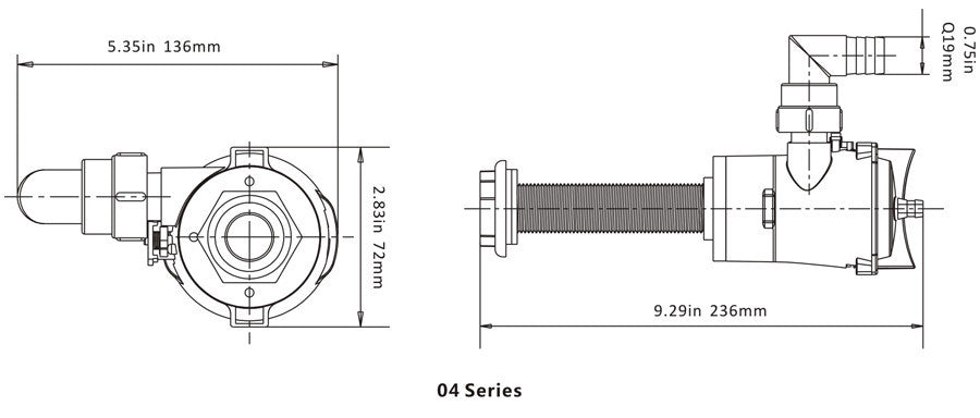 SEAFLO 04-Series 12V 800 GPH Straight Livewell/Baitwell Aerator Bilge Pump