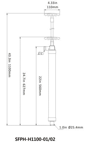 SEAFLO 25" Piston Hand Pump