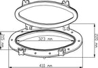 SEAFLO 03 Series 16.1" x 8.6" Elliptical Oval Porthole Portlight Window - ABS Plastic & Tempered Glass