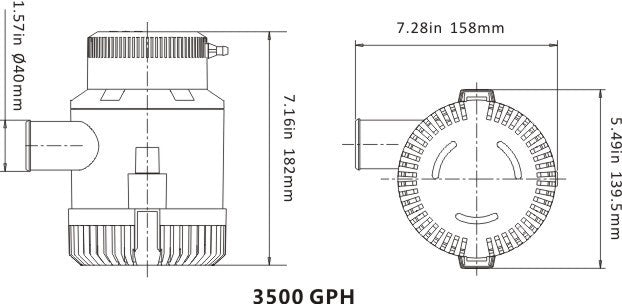 SEAFLO 01-Series 3700 GPH Bilge Pump (Choose 12V or 24V)