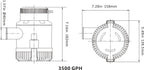 SEAFLO 01-Series 3700 GPH Bilge Pump (Choose 12V or 24V)