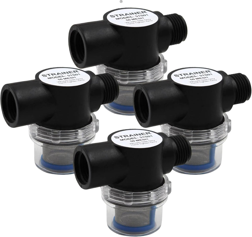 SEAFLO Water Pump Inline Strainer Filter- 1/2" NPSM Inlet/Outlet - RV Replacement- Compatible, Shurflo, and WFCO Pumps