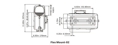 SEAFLO 02-Series 4" Flex Mount Bilge Air Blower (24V | 320CFM)