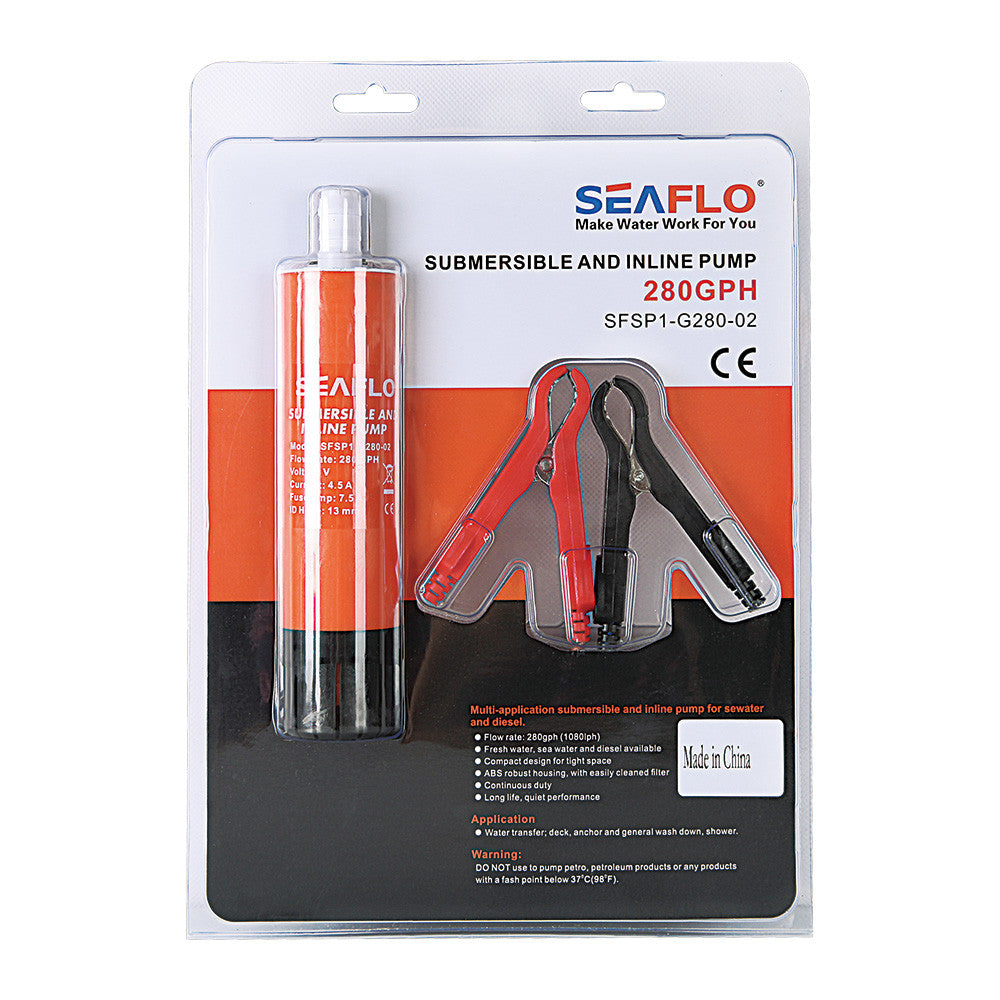SEAFLO 280GPH Submersible and Inline Pump(CHOOSE 12V-24V)