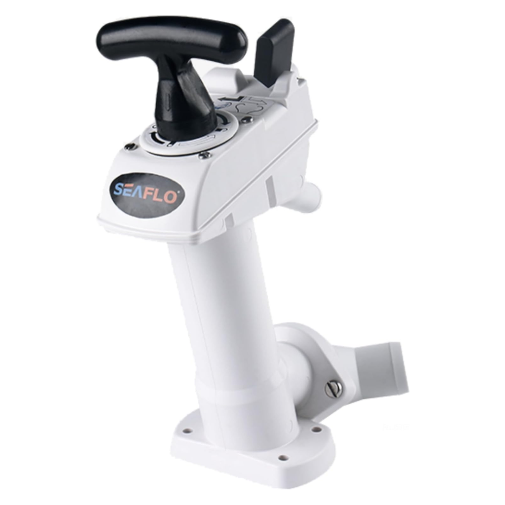 SEAFLO Manual Toilet Pump Flush Handle Kit - Compatible with SEAFLO and JABSCO Marine Toilets - Twist 'n' Lock Safety Pump Assembly for Marine Toilets