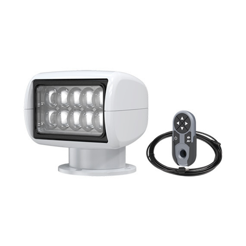 02 360° Rotating Remote Control 30W LED Searchlight w/ Wired Control (White/Black | 2700K Warm White/White Light 5500K)