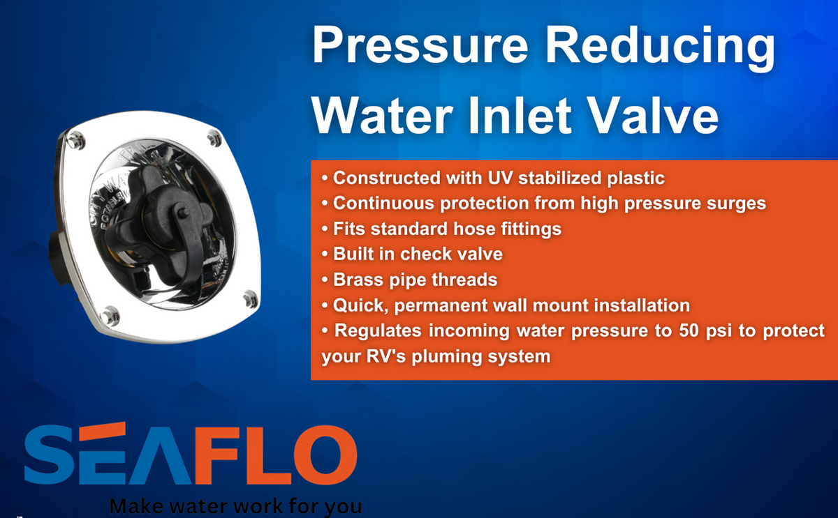 SEAFLO Wall Mount Pressure Regulated Water Inlet - White