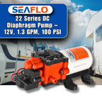 SEAFLO 22-Series On Demand Diaphragm Water Pressure Pump (1.3 GPM | 100 PSI) (Choose 12V or 24V)