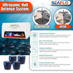 SEAFLO Ultrasonic Defense System - Fully Automated Ultrasonic Barnacle Repelling System for Boats and Yachts | 4 Transducer System | Covers 200 sq. ft. | 4-Year Warranty