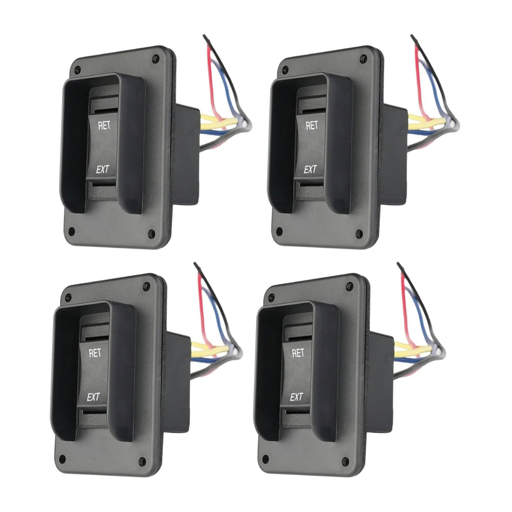 SEAFLO Stabilizer Jack Switch Power Rocker Switch, MAX 30 Amps, 12V/24V, Extend-Retract, 4 Pin Wire Harness, Momentary Reversing Polarity, IP68-Waterproof for RV Boat Truck, 4 Year Warranty