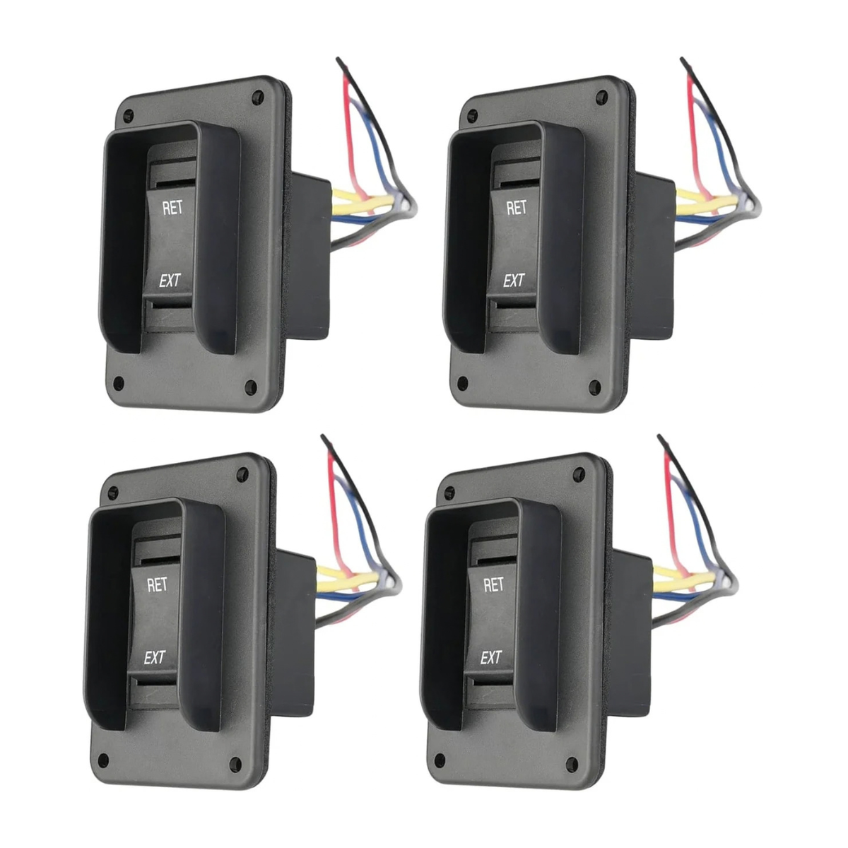 SEAFLO Stabilizer Jack Switch Power Rocker Switch, MAX 30 Amps, 12V/24V, Extend-Retract, 4 Pin Wire Harness, Momentary Reversing Polarity, IP68-Waterproof for RV Boat Truck, 4 Year Warranty