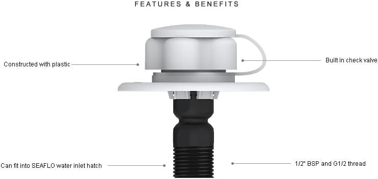 SEAFLO Plastic Water Inlet RV/Marine/Water Systems