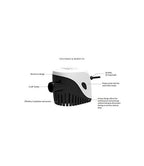 SEAFLO 11-Series 1100GPH Automatic Submersible Bilge Water Pump with Magnetic Float Switch (Choose 12V or 24V)