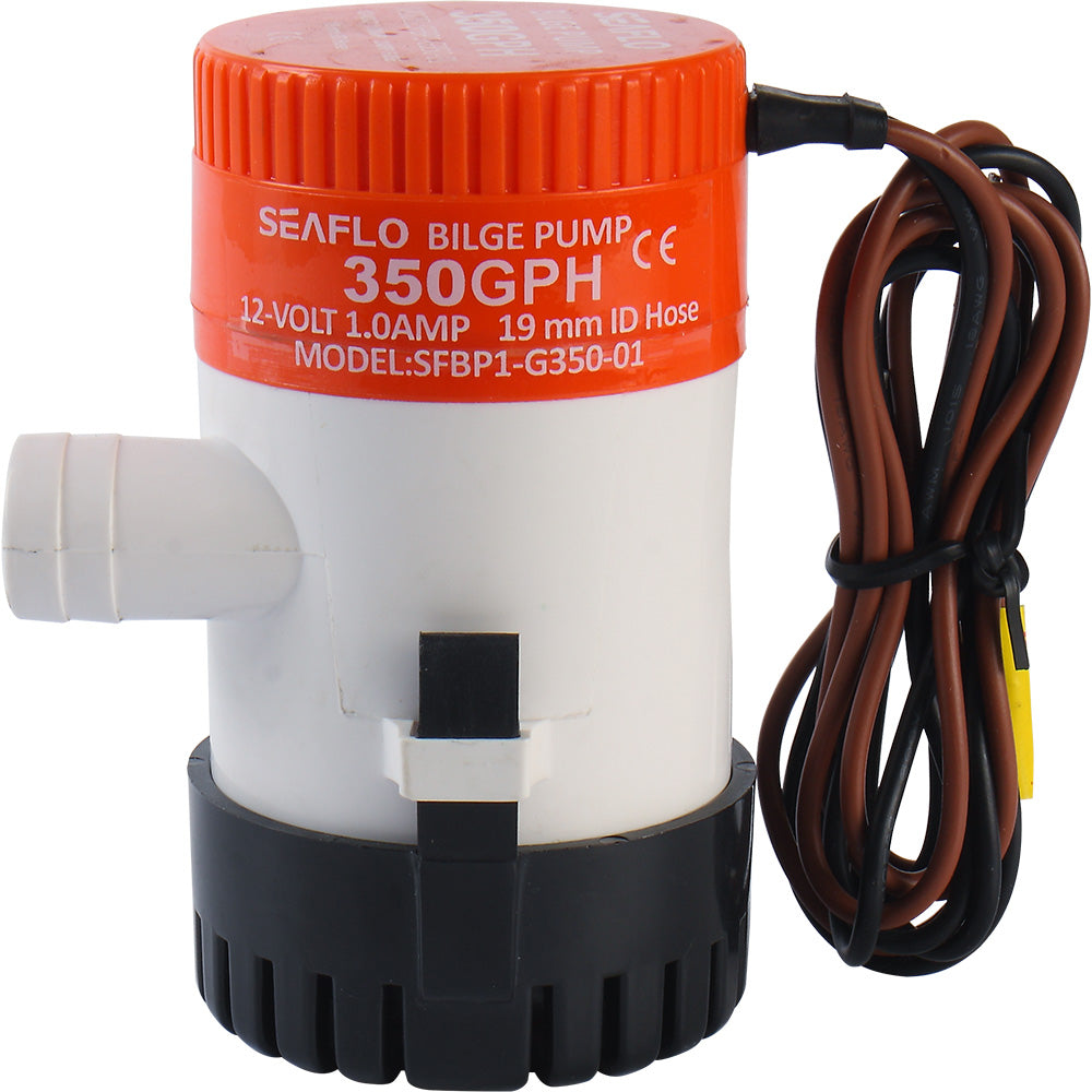 SEAFLO 01 Series 12V Bilge Pumps – 3/4" Outlet, Marine Submersible Pump with Anti-Airlock Protection (Choose 350/500/750 GPH)