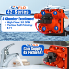 SEAFLO 42-Series Diaphragm Water Pressure Pump (3.0 GPM | 55 PSI) (Choose 12V or 24V)
