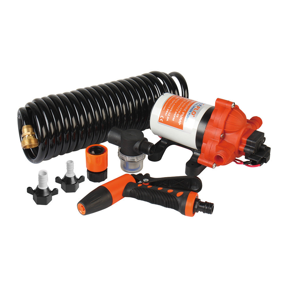 SEAFLO 33-Series Washdown Deck Wash Pump Kit for Rv Boat Marine Yacht with HEAVY DUTY PRESSURE SWITCH (12V|70 PSI|3.0GPM)
