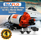 SEAFLO 33-Series On-Demand Diaphragm Water Pressure Pump (115V | 3.3 GPM) w/ Power Plug for Wall Outlet