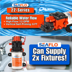 SEAFLO 22-Series On Demand Diaphragm Water Pressure Pump (1.3 GPM | 100 PSI) (Choose 12V or 24V)