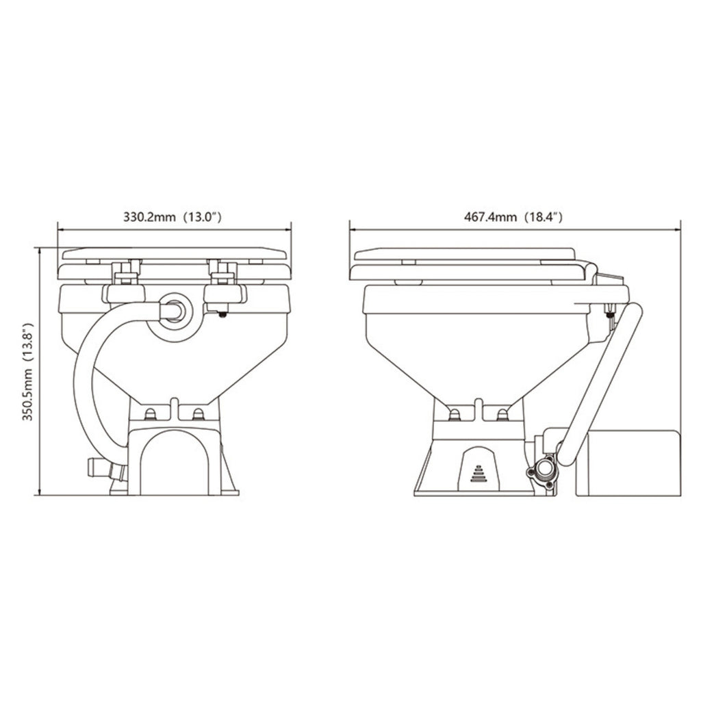 SEAFLO Electric Marine Toilets - Self Priming, Macerator, Switch Panel Control, Ceramic Bowl, Boat Yacht Toilet (Choose Compact/Regular Sizes and 12V/24V Options)