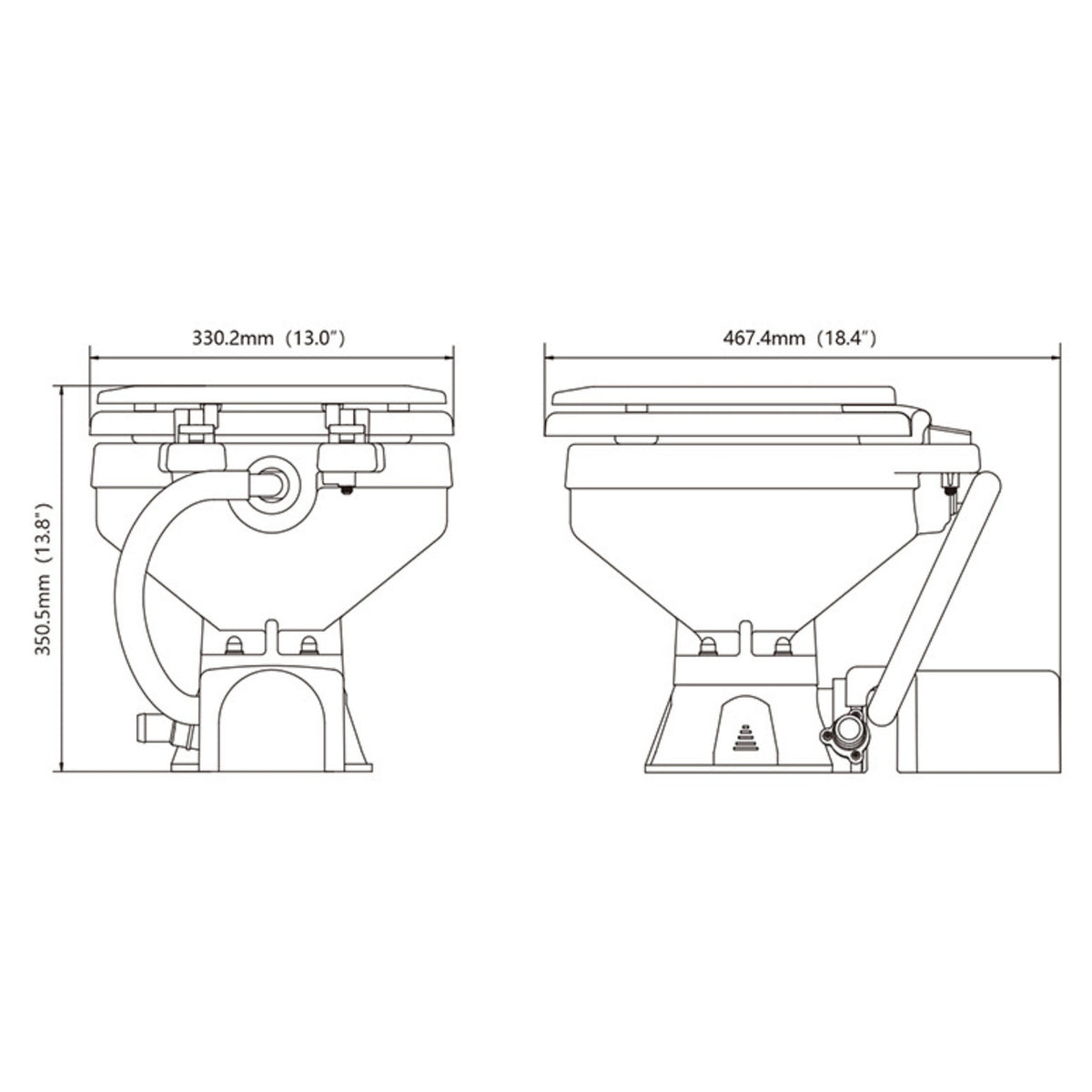 SEAFLO Electric Marine Toilets - Self Priming, Macerator, Switch Panel Control, Ceramic Bowl, Boat Yacht Toilet (Choose Compact/Regular Sizes and 12V/24V Options)